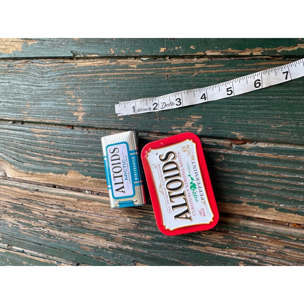 Vintage Altoids Mints Collectible Tins Peppermint & Arctic Wintergreen Set of 2 - Picture 2 of 4